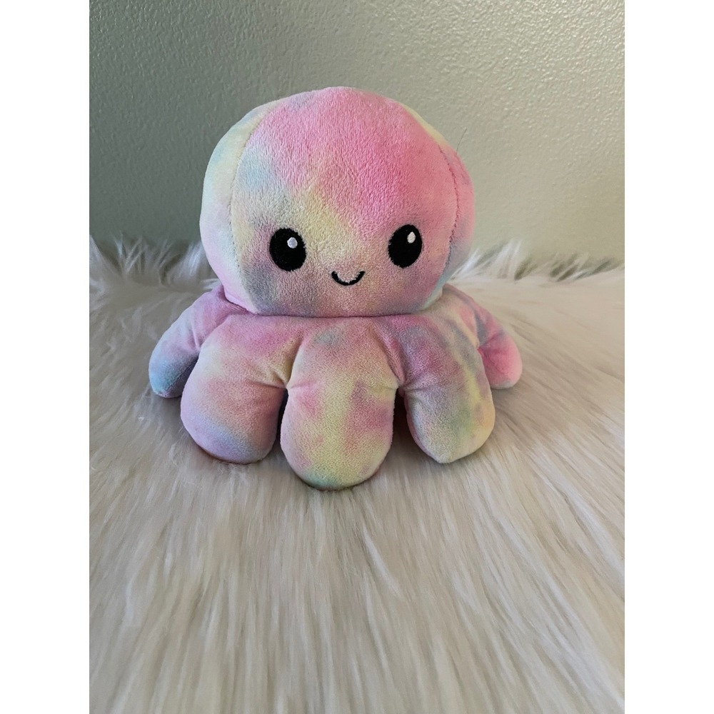 Reversible Octopus Plush Pastel Tie-dye Pattern  Animal Stuffed Plush Toy Used